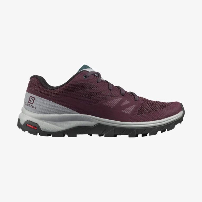 Burgundy Salomon Outline Women\'s Hiking Shoes | IE RP8654